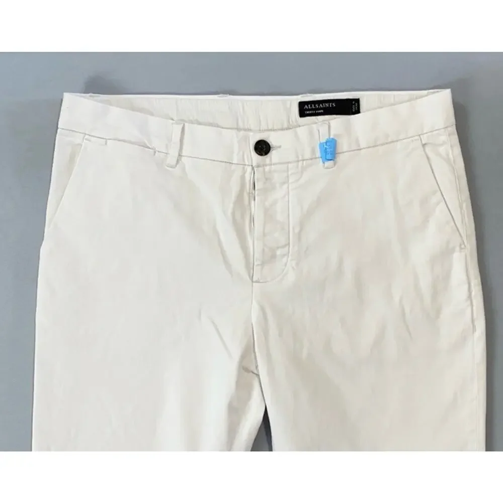 All Saints Slim Fit Stretch Cotton 'Park Chino' Pants. Ivory, Men's 34X31. EUC!